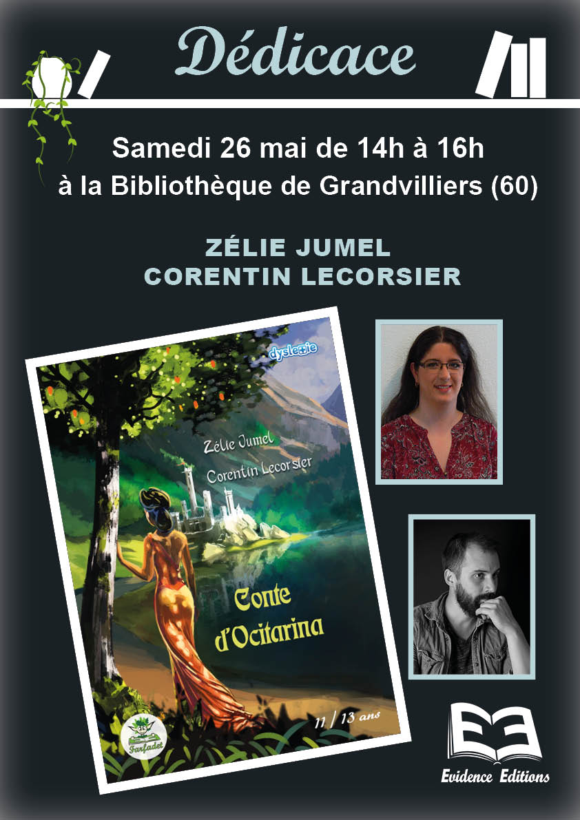 affiche dédicace Zélie Jumel Bibliothèque Grandvilliers